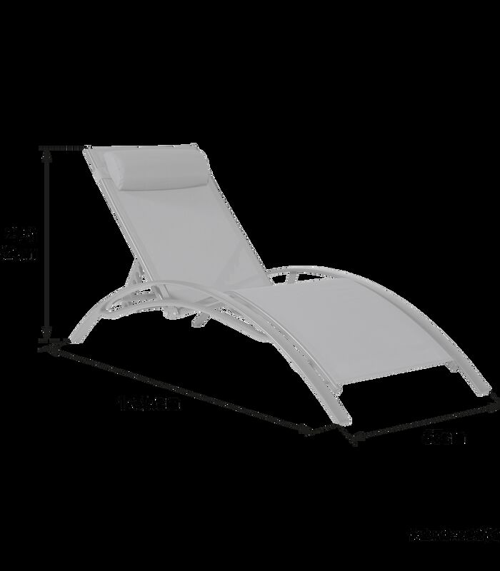 Set van 2 GALAPAGOS ligstoelen in grijs textilene - grijs aluminium image number 3