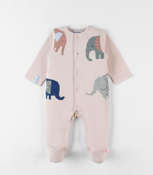 Pyjama 1 pièce éléphants en jersey, sable
