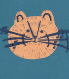 T-shirt met kattenprint, groenblauw image number 3