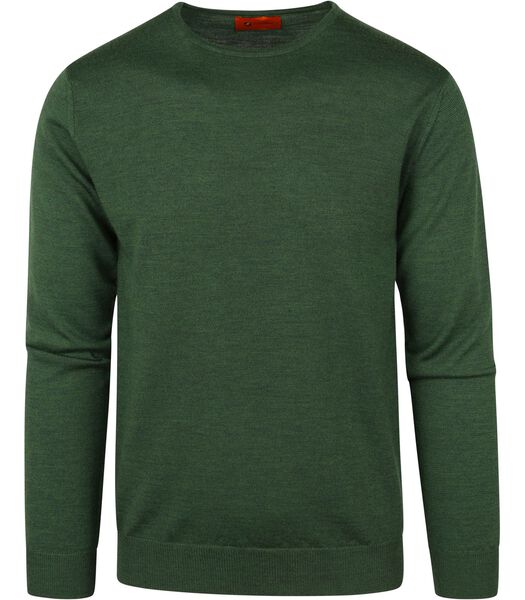 Suitable Pull-over Mérinos Col Rond Vert