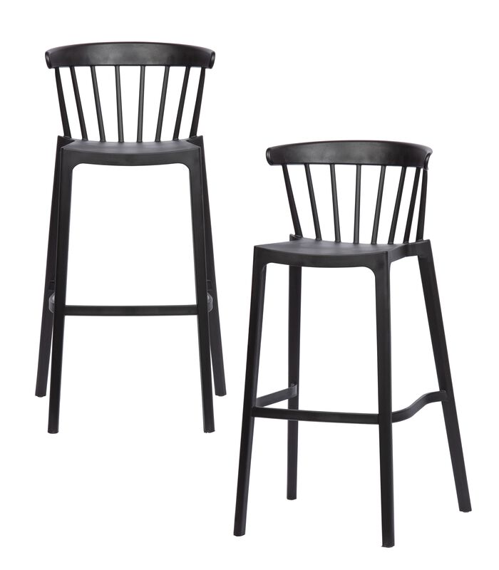 Lot de 2 chaises d'interieur et d'exterieur - Plastique - Noir - 103x54x51 - Bliss image number 0