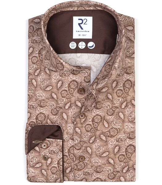 R2 Chemise Stretch Paisley Beige