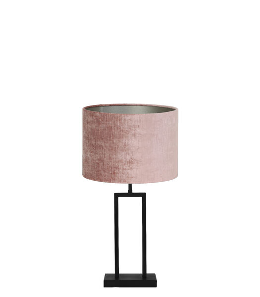 Tafellamp Shiva/Gemstone - Zwart/Oud roze - Ø30x62cm