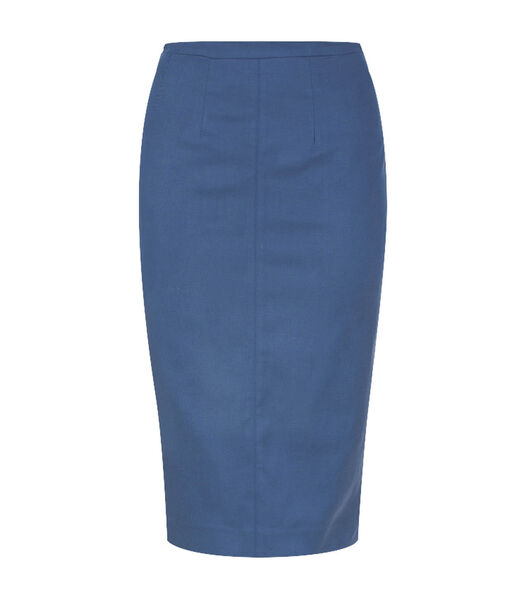 Navy Fitted Midi rok