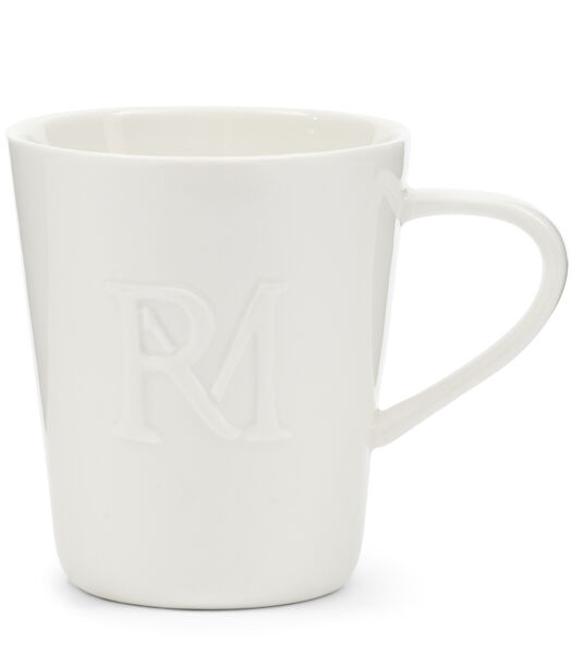 Koffiemokken, Drinkmokken - Monogram - Wit - Met logo - 2 stuks