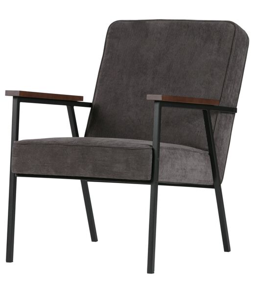 Sally Fauteuil - Ribstof - Antraciet - 87x65x82
