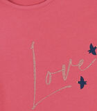 "love" t-shirt met lange mouwen, framboosrood image number 3