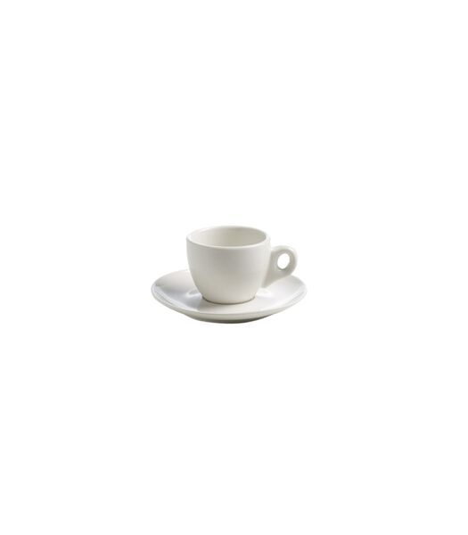 Espresso kopje met Schotel White Basics Round 70 ml