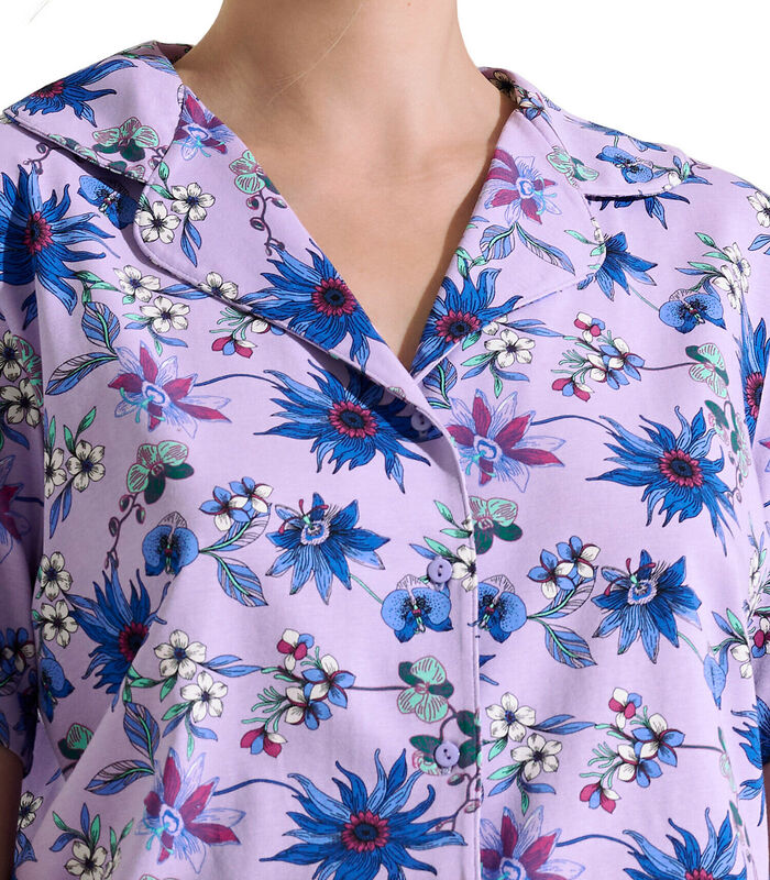 Pyjama short chemise manches courtes Flowers image number 2