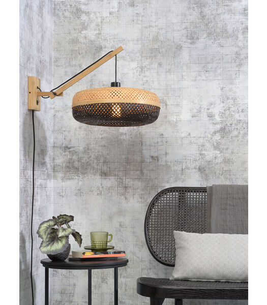 Wandlamp Palawan - Bamboe/Zwart - 55x40x45cm