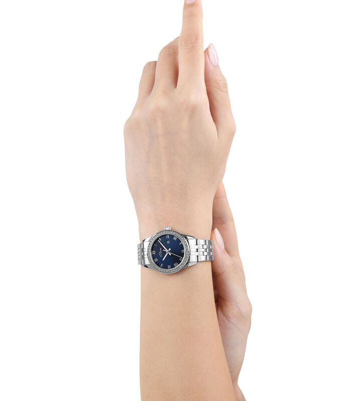Quartz horloge voor dames, roestvrij staal | zirkonia synth. image number 2
