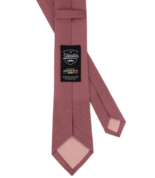 Cravate en lin bois de rose - BLOSSOM - Fabriquée à la main