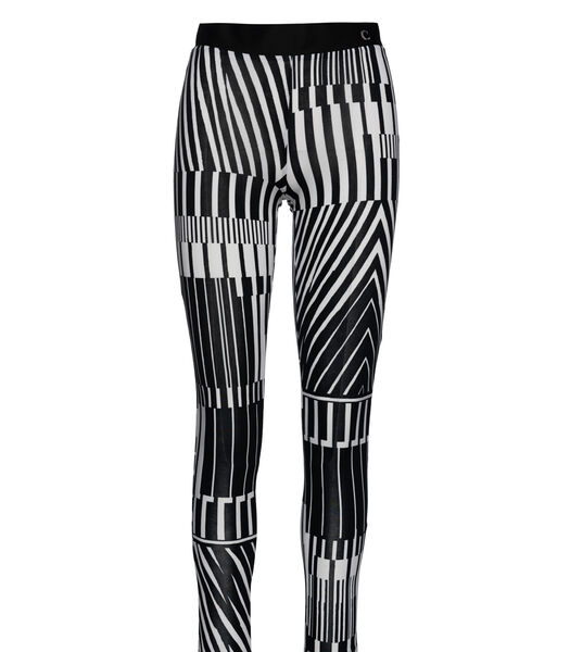 Pantalon soyeux imprimé noir et blanc
