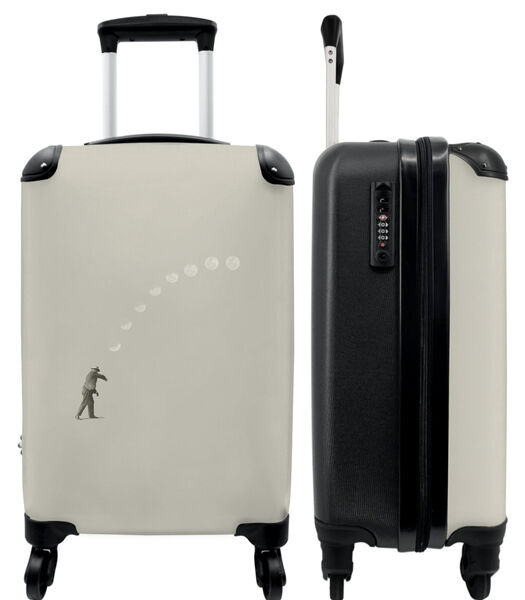 Ruimbagage koffer met 4 wielen en TSA slot (Maan - Abstract - Man)