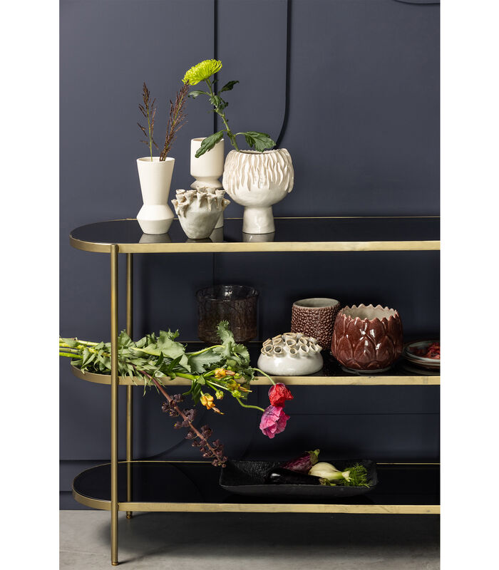 Smokey Sidetable - Metaal/Glas - Antique Brass - 120x38x90 image number 1