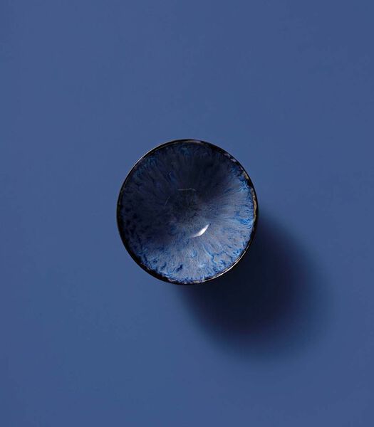 Schaal Lester 15 cm 80 cl Zwart Blauw Stoneware 2 stuks