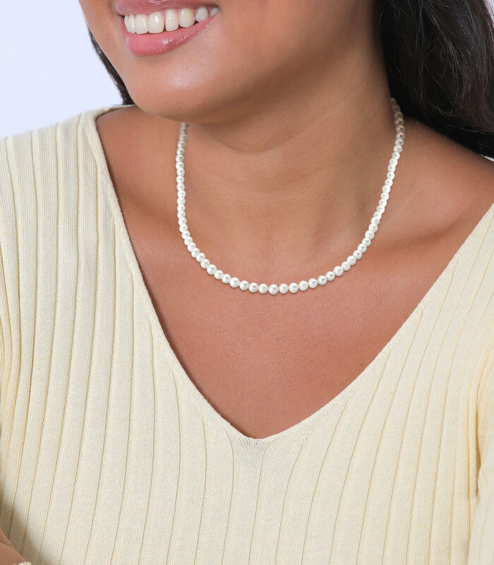 Collier Femmes Noble Mariée Simple Avec Perles De Coquille En Argent Sterling 925 image number 2
