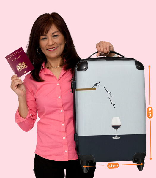 Handbagage Koffer met 4 wielen en TSA slot (Abstract - Duiken - Wijnglas - Mannen)