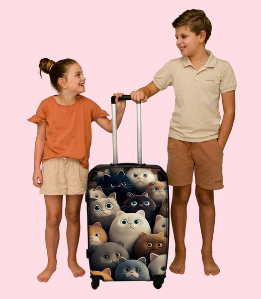 Handbagage Koffer met 4 wielen en TSA slot (Katten - Dieren - Poes - Design)
