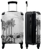 Handbagage Koffer met 4 wielen en TSA slot (Bos - Jungle - Natuur - Vintage - Zwart wit) image number 0