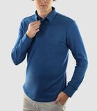 Heren Polo Lange Mouw - Strijkvrij Poloshirt - Royal Blue - Blauw - Slim Fit - Excellent Katoen image number 0