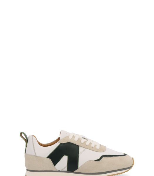 TB.015 - Witte en groene leren sneakers