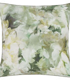 Taie d'oreiller imprimée en percale de coton, Fleurs de Jour Celadon image number 0