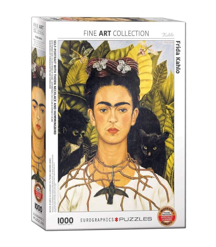 Self-Portrait with Thorn Neclace and Hummingbird - Frida Kahlo (1000) image number 0