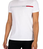 Tweekleurig T-shirt met strepen op de borst image number 1