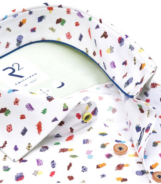Overhemd Extra Lange Mouwen Print Multicolour