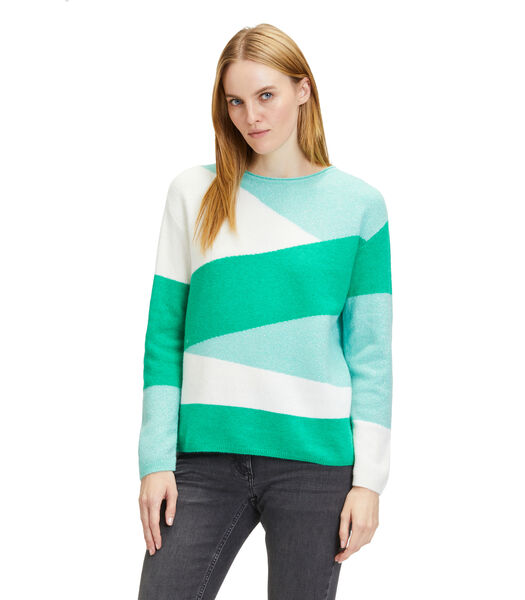 Fijngebreide trui met colour blocking