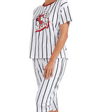 Pyjama pantacourt t-shirt Mickey Beisbol Disney blanc image number 2