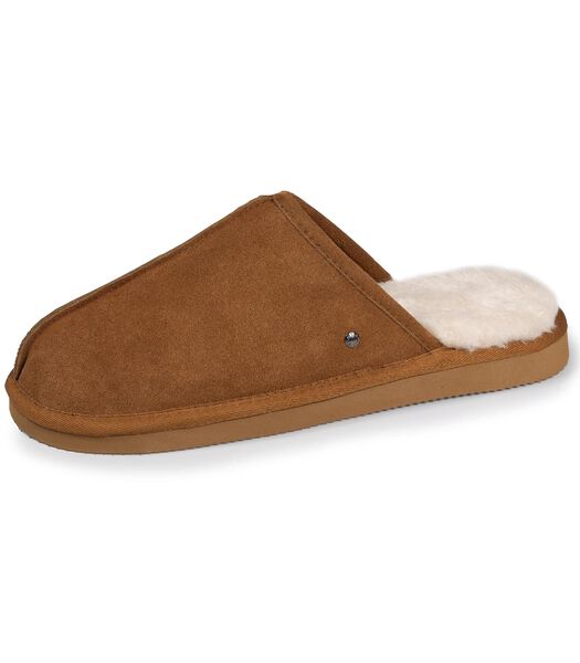 Chaussons mules Homme Cuir Camel