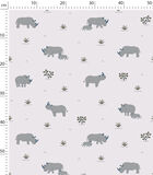 TANZANIA - Papier peint enfant - Motif rhinocéros fond gris image number 2