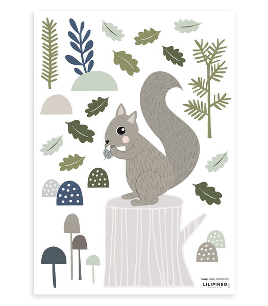 Stickers écureuils et champignon In the woods , Lilipinso