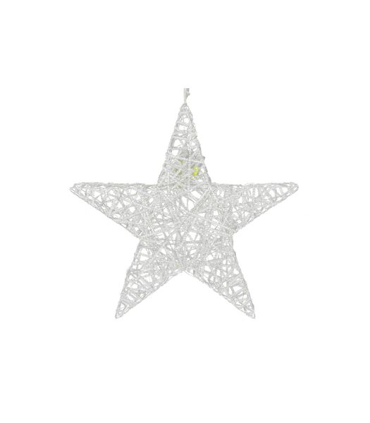 Étoile de Noël  Argentée Leonie B - avec minuterie LED - Moyenne