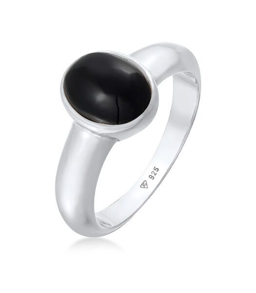 Ring Heren Oval Basic Met Onyx In 925 Sterling Zilver