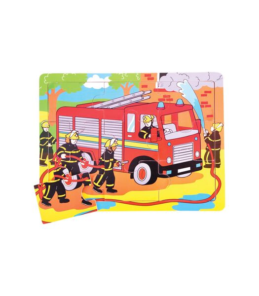 Bigjigs Puzzle pompiers en bois - 9 pièces