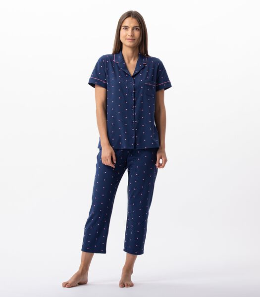 Pyjama pantacourt boutonné en coton AMORE 706