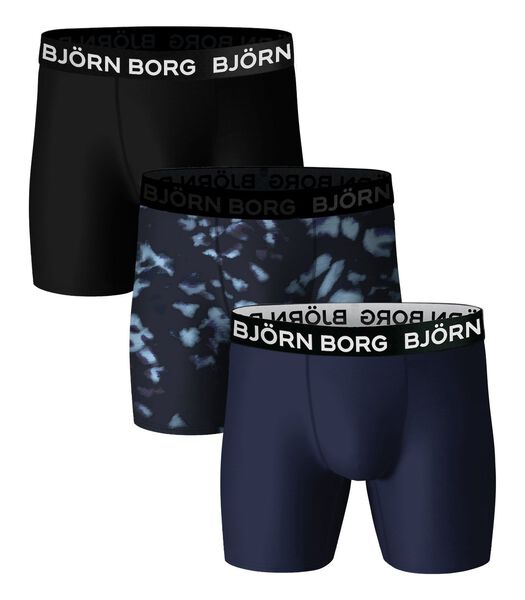 Björn Borg Performance Boxer-shorts Lot de 3 Bleu Noir