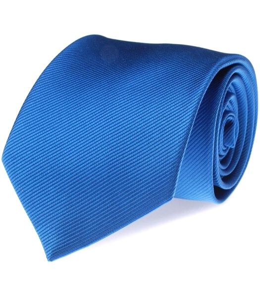 Cravate Soie Bleu Moyen Uni F05