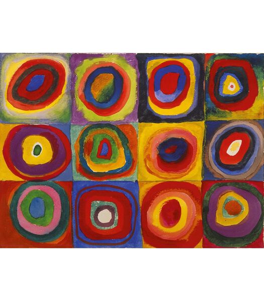 Étude de couleurs de carrés  - Wassily Kandinsky (1000)