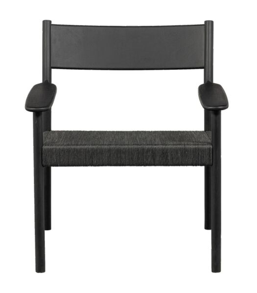 Fauteuil - Bois De Manguier/Cordon - Noir - 74x66x70  - Lael