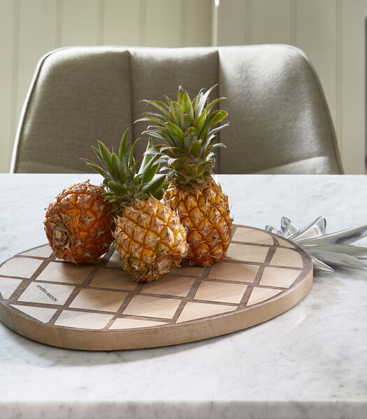 RM Pineapple - Planche à découper bois ovale en forme d'ananas