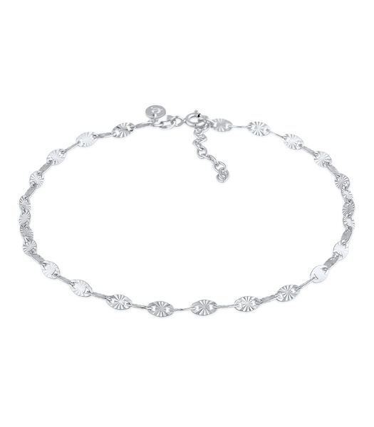 Bracelet De Cheville Plaque Pour Dames Avec Motif D'étoile Tendance Estivale Ajustable En Argent Sterling 925