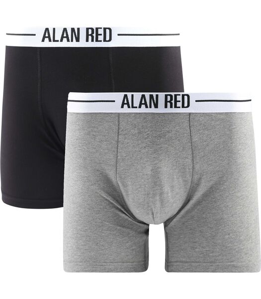 Alan Red Lot de 2 Boxer-shorts Gris Noir