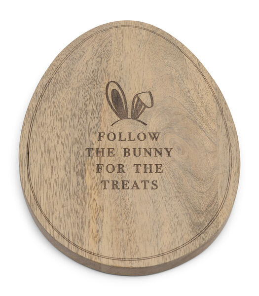 Follow The Bunny Serveerplank hout - pasen in vorm van paasei