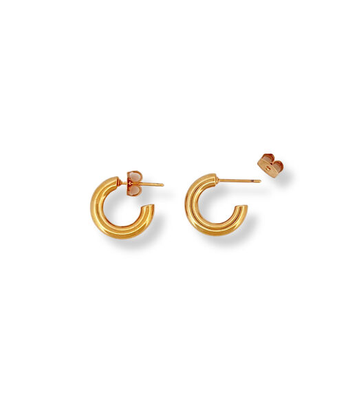 Boucles d'oreilles - Petits anneaux Tube - Doré