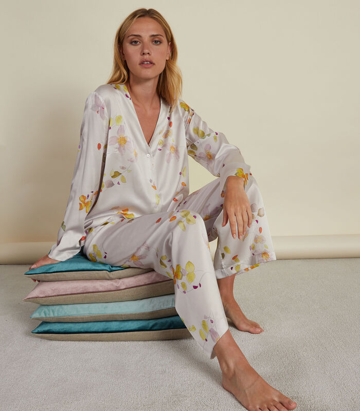 Eclatante - Pyjama long en satin de soie image number 0