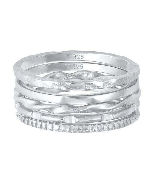 Ring Dames Stacking Ringen Set Van 5 Basic Minimal Filigraan Trend In 925 Sterling Zilver